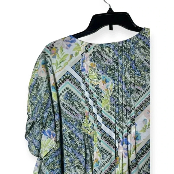 1839. ANTHROPOLOGIE MAEVE FLORAL FLUTTERED MAYA TOPβ SIZE 0 MULTICOLORED FLOWY - Picture 9 of 10